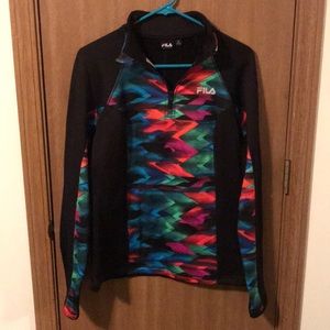 Fila Black 1/4 Zip with Colorful Accent